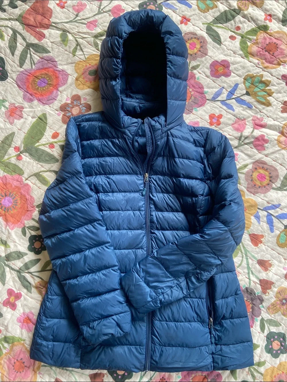 32 Degrees Dark Teal Quilted Hooded Puffer Jacket L